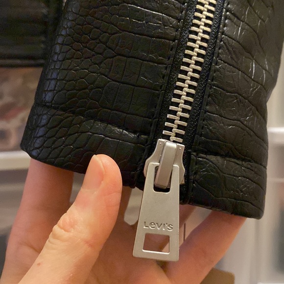 NWT Levi's Croc Vegan faux Leather Asymmetrical Moto Zip motorcycle biker Jacket - Picture 14 of 16